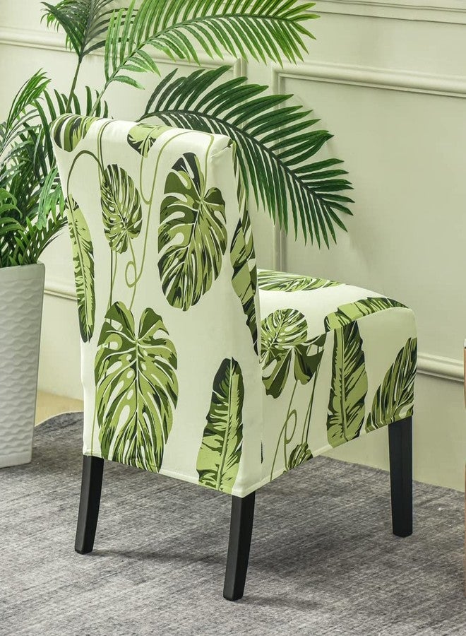 PENDEJATO Armless Accent Chair Covers, Stretch Armless Chair Slipcover Soft Print Armless Chair Covers Furniture Protector for Living Room Bedroom (Green) - Image 3